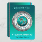 Invitation Capricorne - Signe Zodiaque de chèvre (Devant / Derrière)