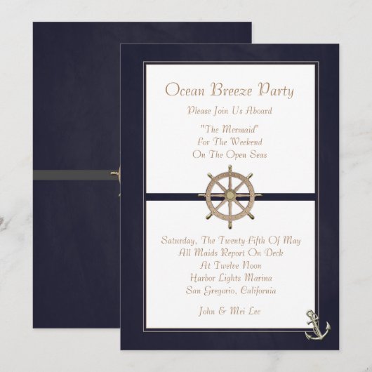 Invitation Captains Wheel (Devant / Derrière)