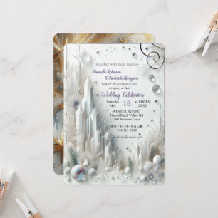 Invitation Capturer Art Hiver Scène & Cristaux de neige et de
