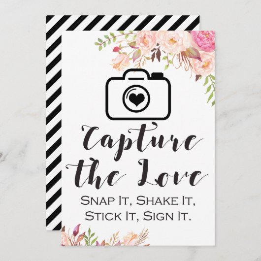 Invitation Capturez la taille du panneau d'amour 5x7" (Devant / Derrière)