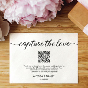 Invitation Capturez l'amour code QR partage photo mariage