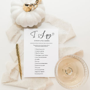 Invitation Capturez l'amour Jeu de mariage I Spy