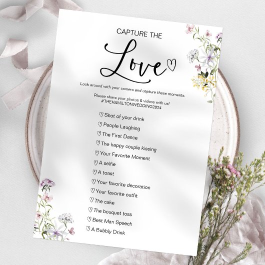 Invitation Capturez l'amour Jeu de mariage I Spy