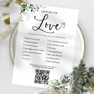 Invitation Capturez l'amour Jeu de mariage I Spy avec QR