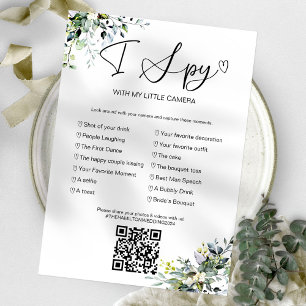 Invitation Capturez l'amour Jeu de mariage I Spy avec QR