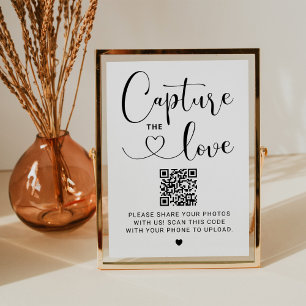 Invitation Capturez le panneau Mariage de code de coeur Love 