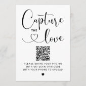Invitation Capturez le panneau Mariage de code de coeur Love  (Devant)