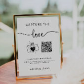 Invitation Capturez le panneau photo Love QR Code Mariage,