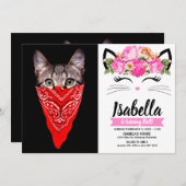 Invitation Capuchon de chat (Devant / Derrière)