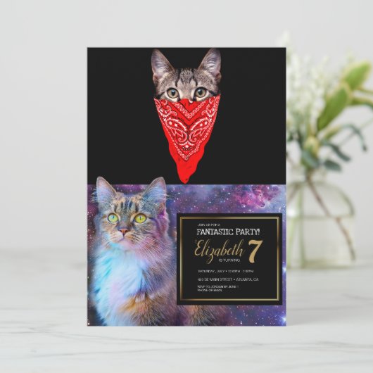 Invitation Capuchon de chat (Debout devant)