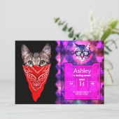 Invitation Capuchon de chat (Debout devant)