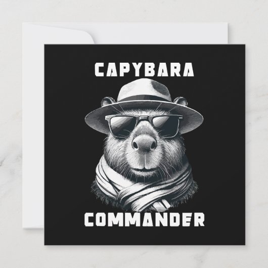 Invitation Capybara avec lunettes de soleil Capy Commandant (Devant)