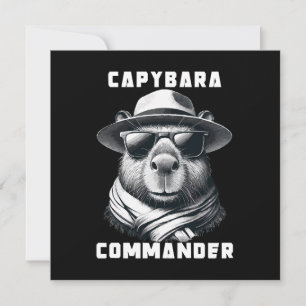 Invitation Capybara avec lunettes de soleil Capy Commandant
