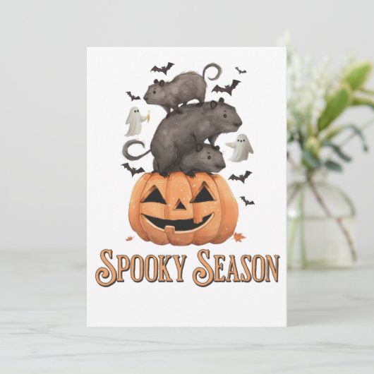 Invitation Capybara Halloween (Debout devant)