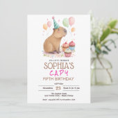 Invitation Capybara kids birthday (Debout devant)