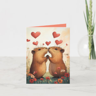 Invitation Capybara Love - Un moment de pré romantique