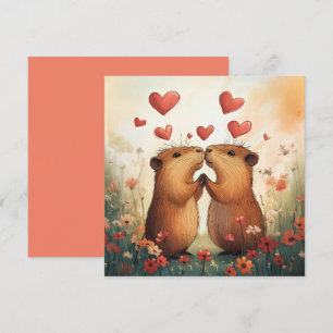 Invitation Capybara Love - Un moment de pré romantique