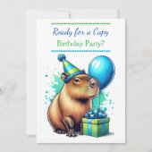 Invitation Capybara Themed Boy's Birthday Party (Devant)