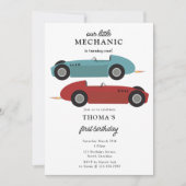 Invitation Car Mechanic Automotive Tools Boy First Birthday (Devant)