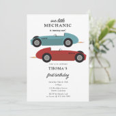 Invitation Car Mechanic Automotive Tools Boy First Birthday (Debout devant)