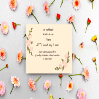 Invitation Car wedding Navy Floral Bridal Shower &Recipe All 