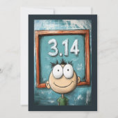 Invitation Caractère de dessin animé Jour de Pi Whimsy Big Ey (Devant)