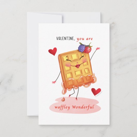 Invitation Caractère de gaufre mignonne Petite Saint Valentin (Devant)