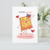 Invitation Caractère de gaufre mignonne Petite Saint Valentin (Debout devant)