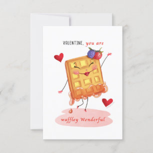 Invitation Caractère de gaufre mignonne Petite Saint Valentin