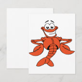 Invitation Caractère de homard au dessin souriant (Devant / Derrière)