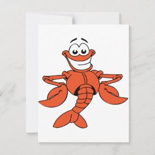 Invitation Caractère de homard au dessin souriant