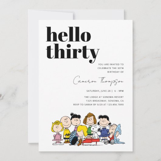 Invitation Caractères cacahuètes - 30e anniversaire (Devant)
