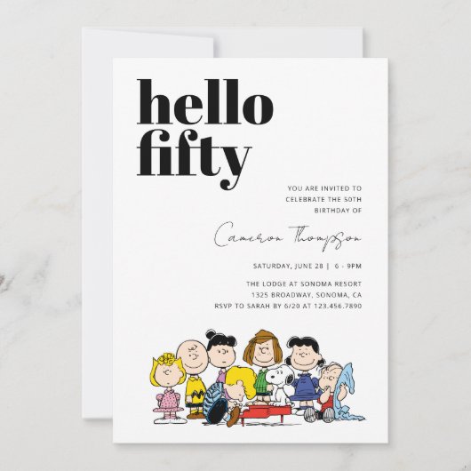 Invitation Caractères cacahuètes - 50e anniversaire (Devant)
