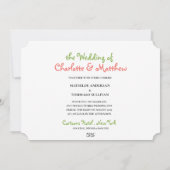 Invitation Caractères de dessin de script Mariage Whimsical (Dos)