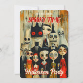 Invitation Caractères Éffrayants Halloween Vintage déplaisant (Devant)