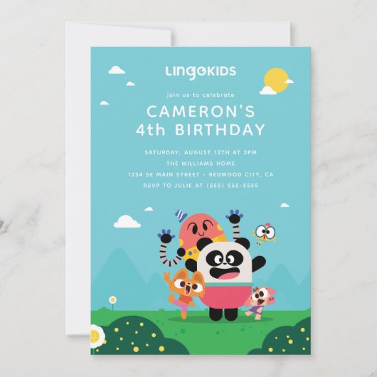Invitation Caractères Lingokids Anniversaire (Devant)