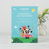Invitation Caractères Lingokids Anniversaire (Debout devant)