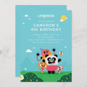 Invitation Caractères Lingokids Anniversaire (Devant / Derrière)