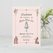 Invitation Caractères vintages Alice dans l'Onederland Annive (Debout devant)