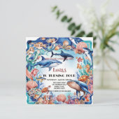 Invitation carambole géant de la tortue arc-en-ciel anniversa (Debout devant)