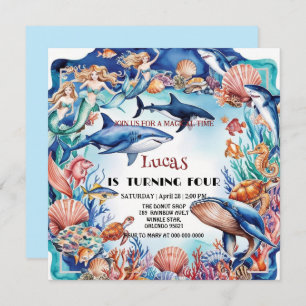 Invitation carambole géant de la tortue arc-en-ciel anniversa