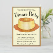 Invitation Caramel Custard Flan Espagnol Dîner de nourriture (Debout devant)