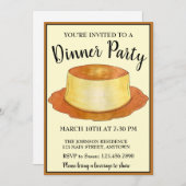 Invitation Caramel Custard Flan Espagnol Dîner de nourriture (Devant / Derrière)
