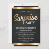 Invitation Caramel Gold et Black Surprise fête d'anniversaire (Devant)