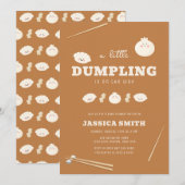 Invitation Caramel Kawaii Bao Dumpling Baby Shower  (Devant / Derrière)