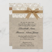 Invitation Caramel rustique d'invitation de mariage de (Devant / Derrière)