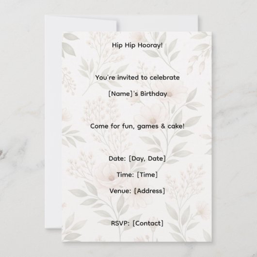 Invitation card (Devant)