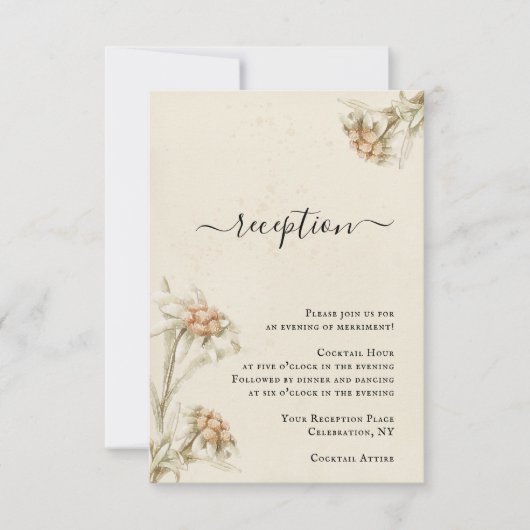 Invitation Card de l'encadrage de l'édelweiss Floral (Devant)