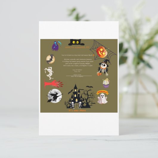 invitation card for halloueen party (Debout devant)