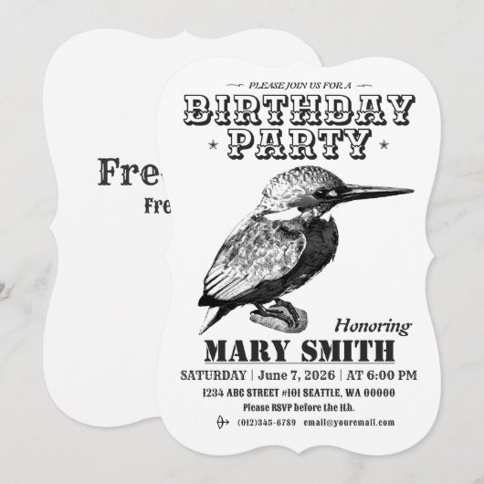 Invitation Card_Western Style (Common Kingfisher) (Devant / Derrière)